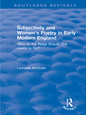 cover image of Subjectivity and Women's Poetry in Early Modern England